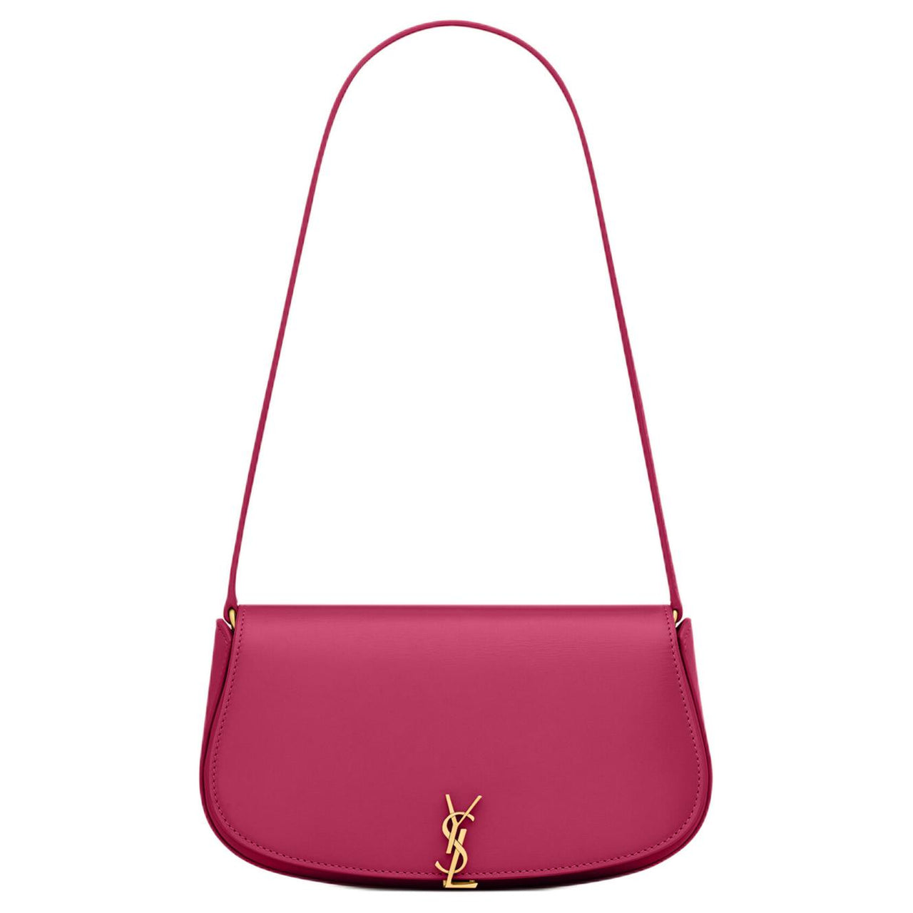 SAINT LAURENT Cow Leather Shoulder Bag Mini Women's Raspberry Pink