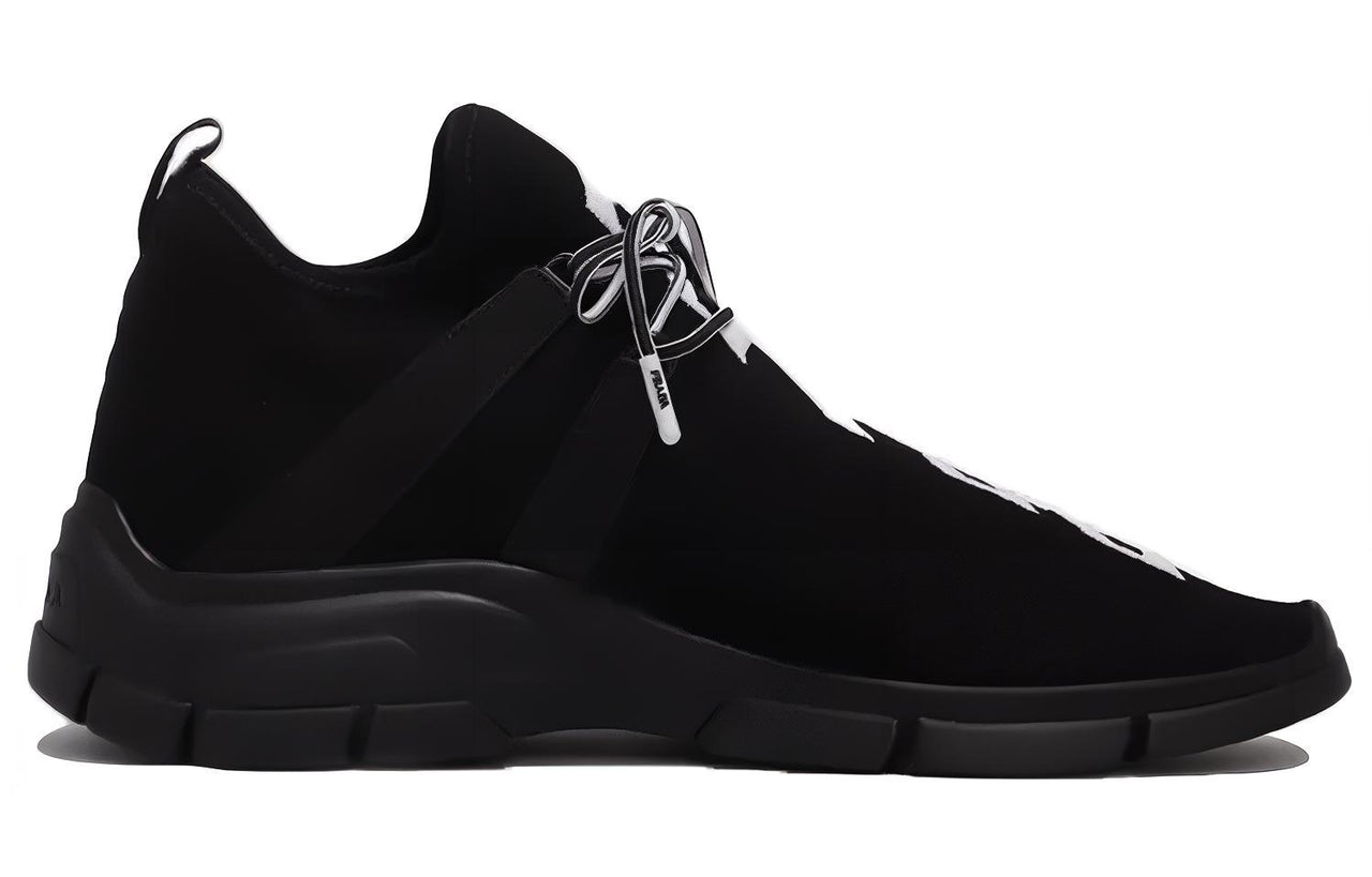 PRADA Shock Absorbers With Slip Resistant And Abrasion Resistant Properties Low Top Sports Casual Shoes Men's Black