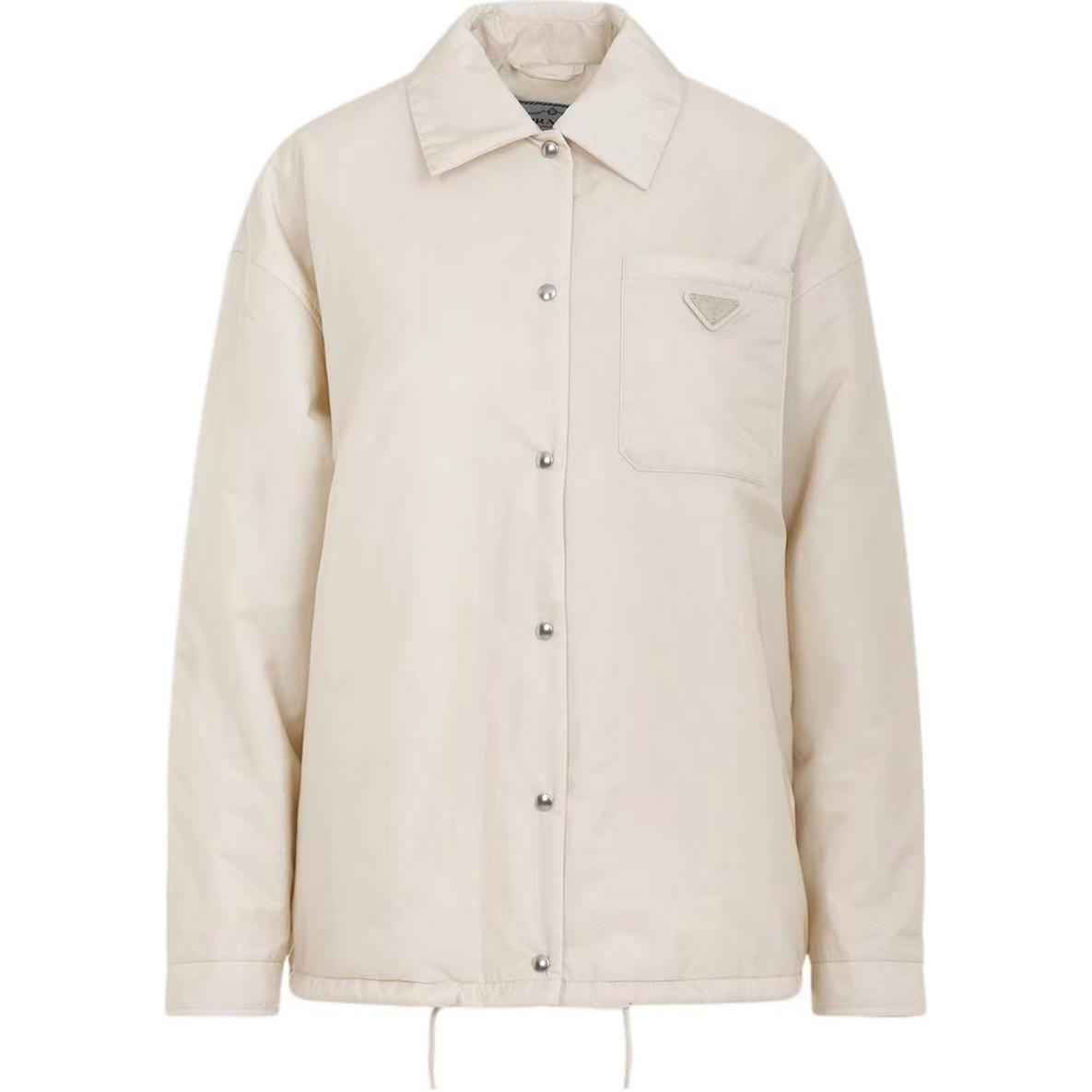 PRADA FW24 Jackets Coats Women's Ecru