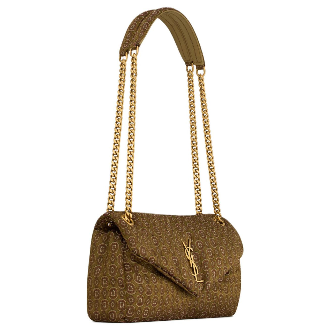 SAINT LAURENT Calypso Acetate Envelope Bag, Crossbody Bag, Shoulder Bag Trumpets Women's Brown Green