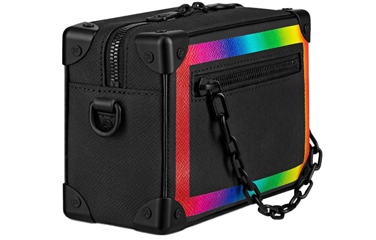 LOUIS VUITTON Soft Trunk Taiga Mini Black/Rainbow