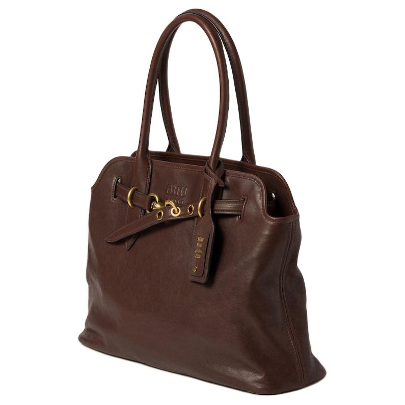 MIU MIU Leather Shoulder Bag Crossbody Bag Handbag Women's Briarwood