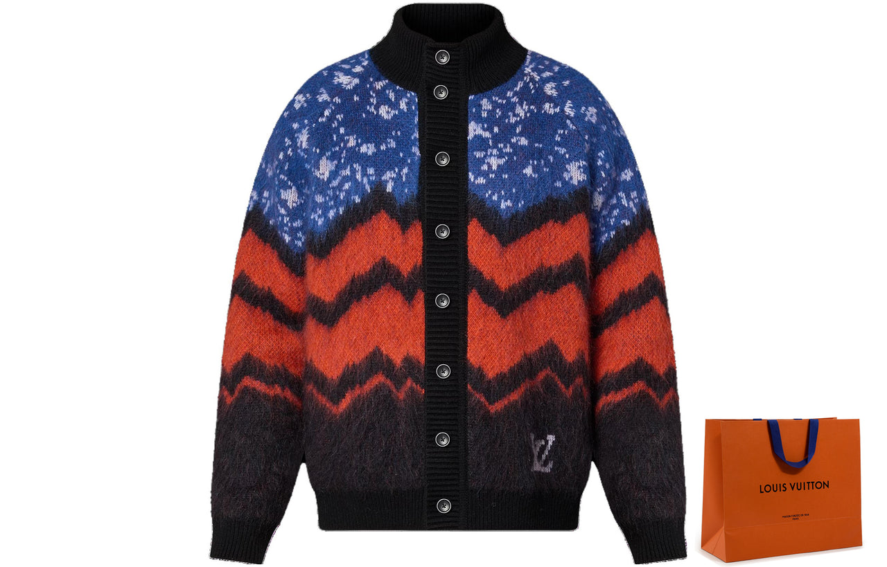 LOUIS VUITTON 2010s Logo Chunky Wool Cardigan
