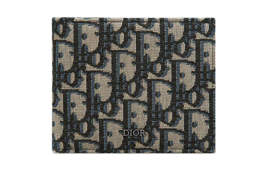 DIOR Canvas Canvas Bag Wallets Men's Beige & Black