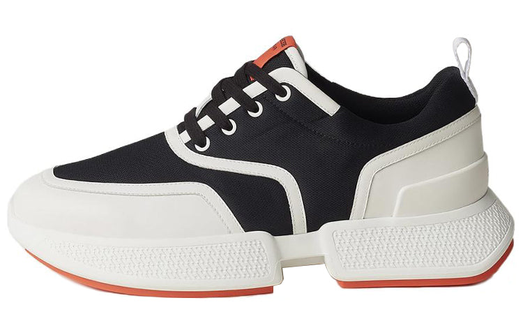 HERMES Giga Wear-Resistant Low-Top Sports Casual Shoes Women's Black White