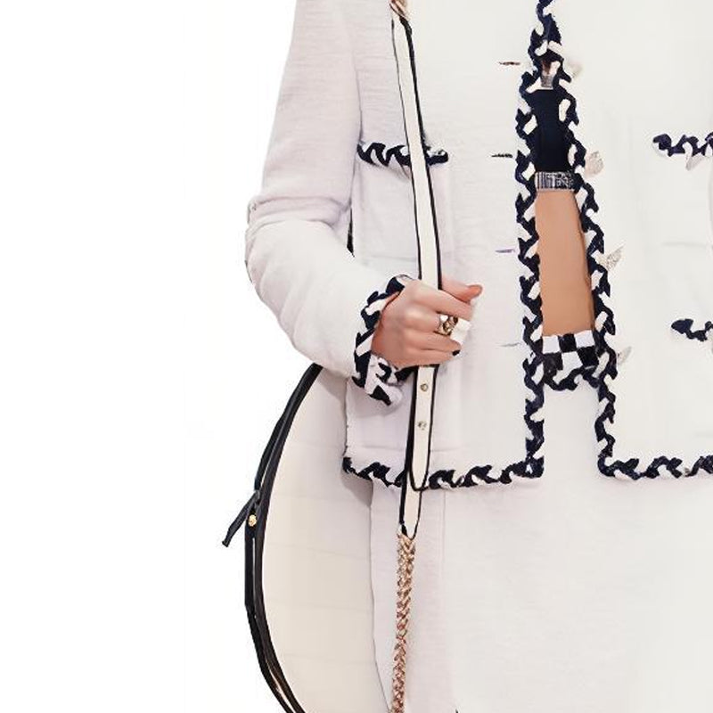 CHANEL Jackets Coats Women's Black White