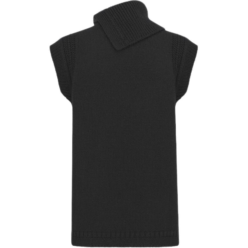 DIOR Stand Collar Sleeveless Sweater Sweater Women's Black