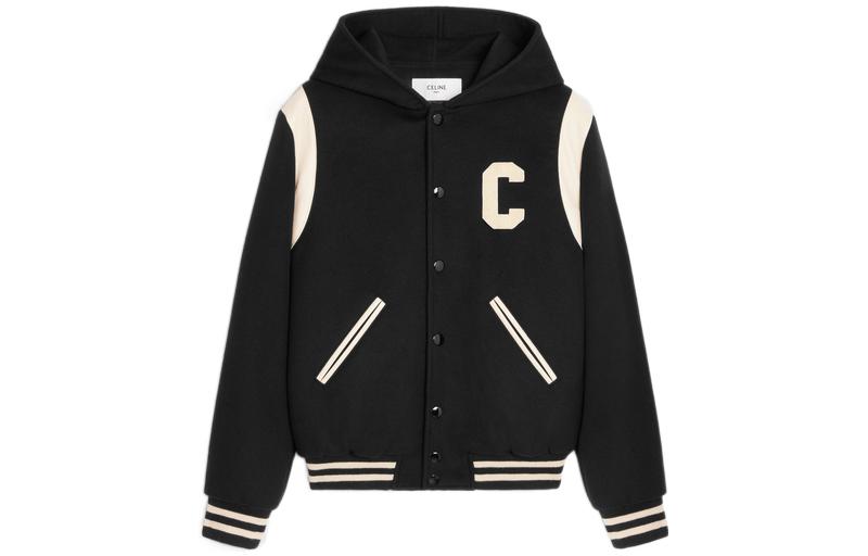 CELINE Hooded Cashmere Wool Teddy Jacket