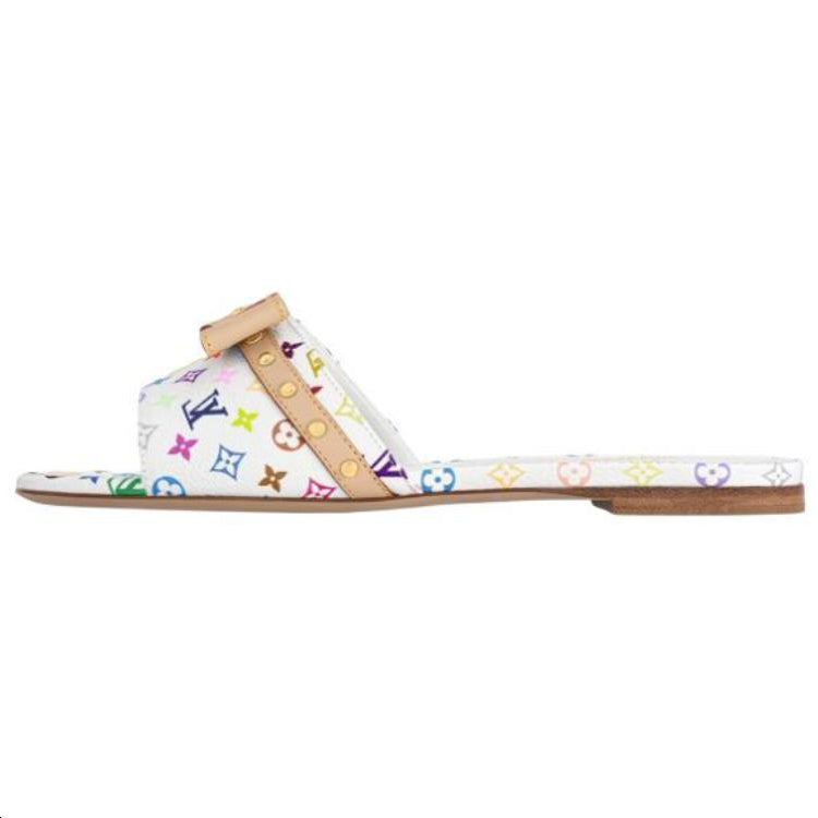 Takashi Murakami x LOUIS VUITTON 6AM Slide Slippers Women's White