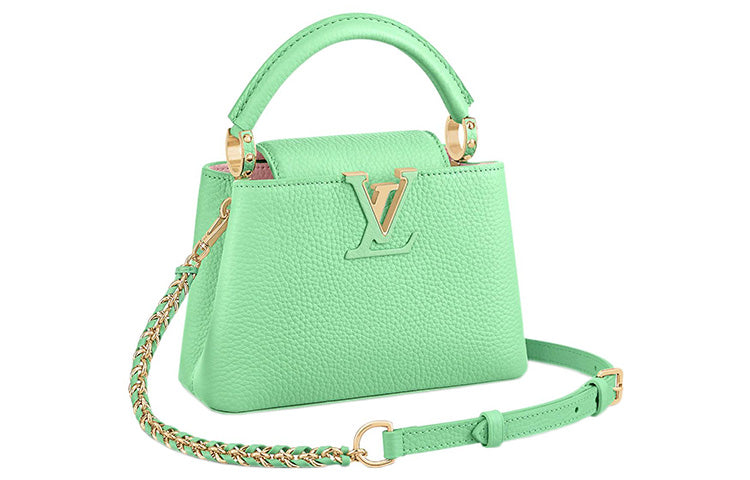 LOUIS VUITTON Capucines Taurillon Leather Shoulder Bag Crossbody Bag Handbags Mini Women's Apple Green