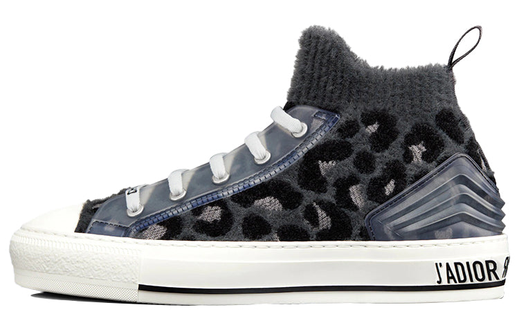 DIOR Walk'n'Dior Platform Shoes High-Top Stylish Skateboarding Shoes Women's Gray Blue