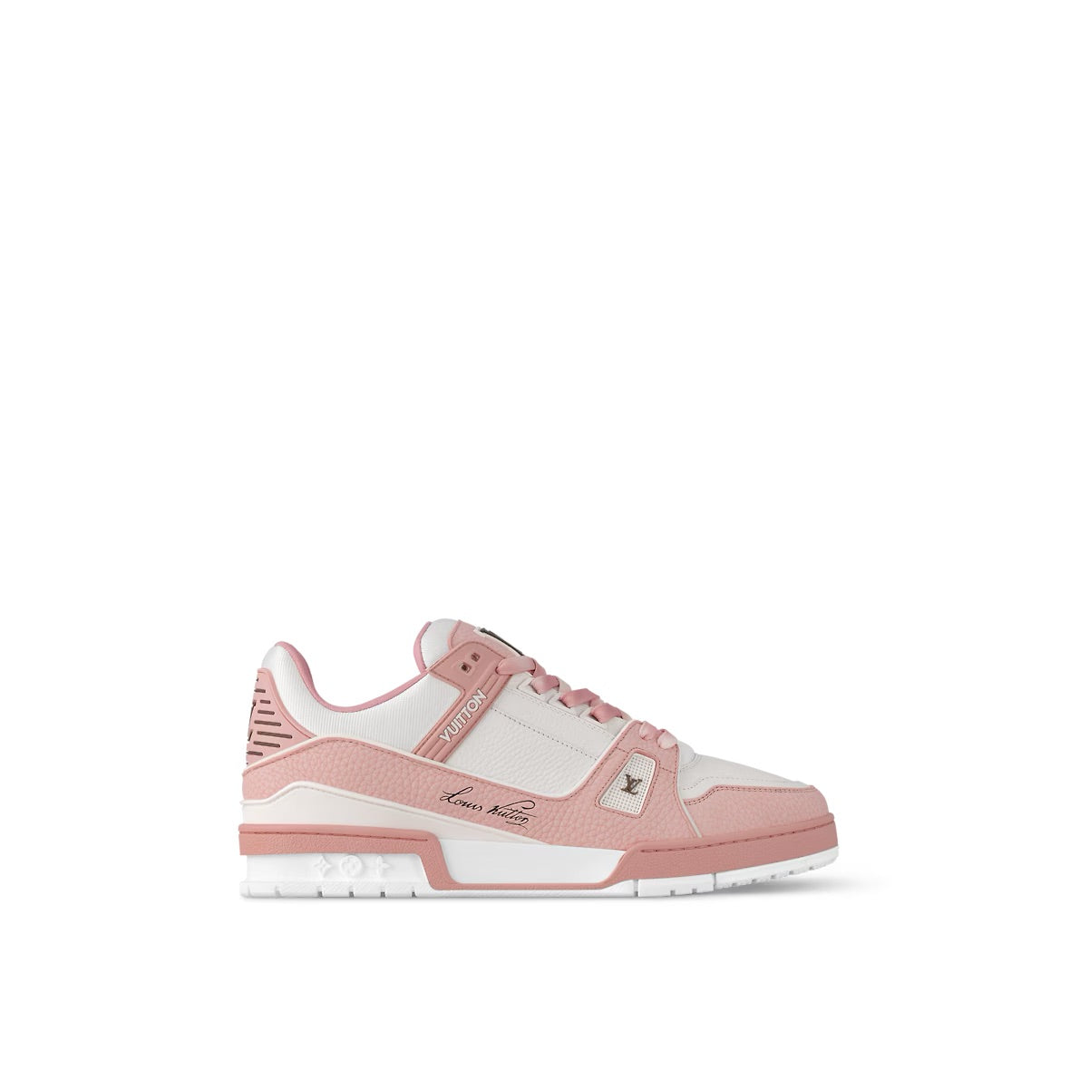LOUIS VUITTON Trainer Low-Top Skateboard Shoes Unisex White Pink