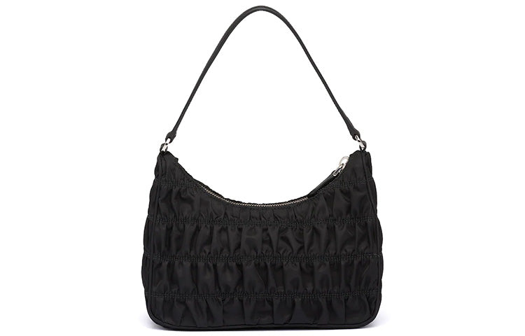 PRADA Nylon Fabric With Saffiano Leather Handbag Mini Women's Black