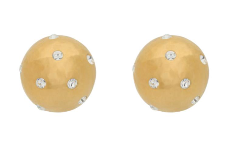 SAINT LAURENT Rhinestone Dome Earrings