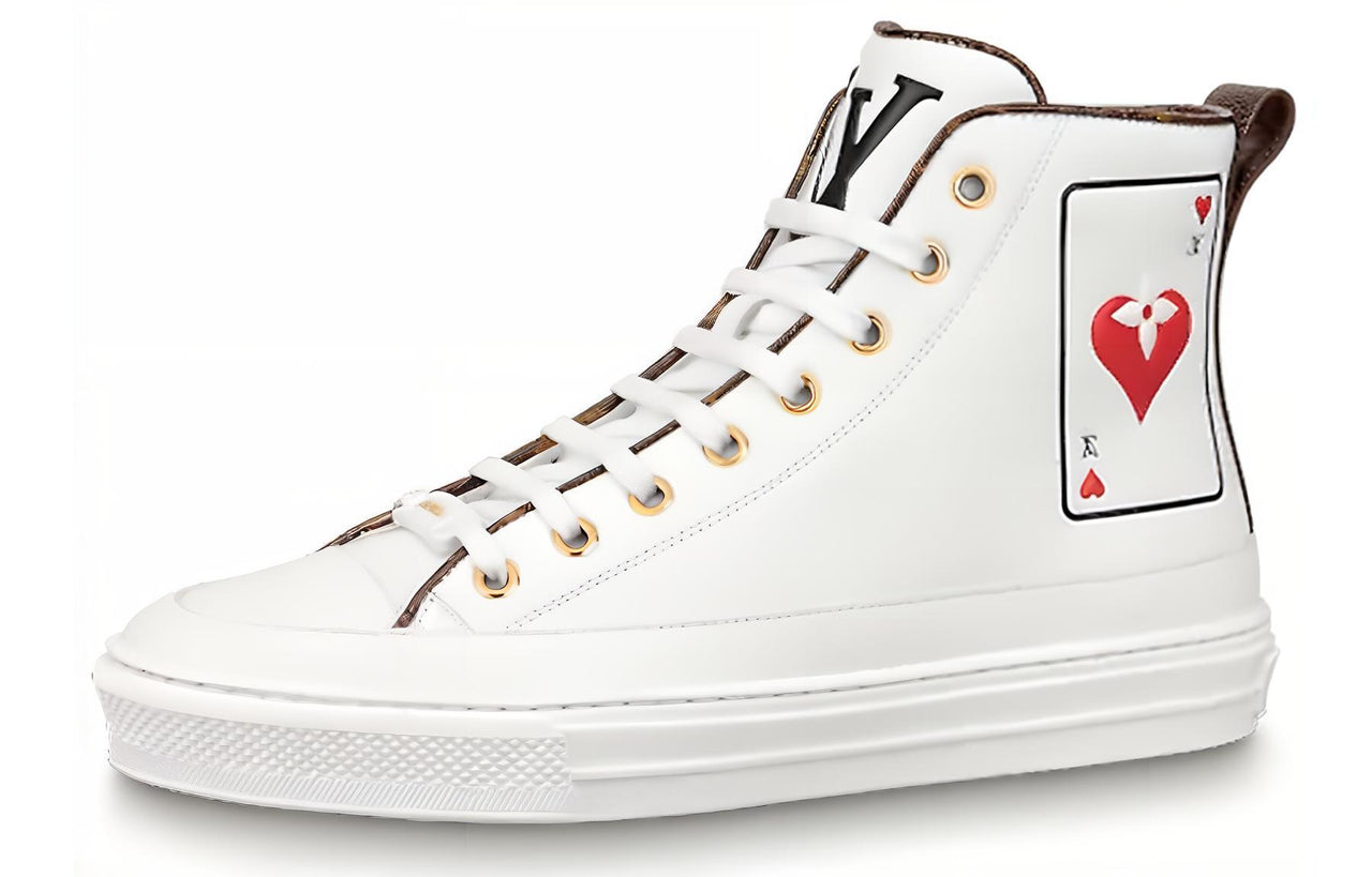 LOUIS VUITTON Stellar Ankle Sneakers 'White Poker With Back Monogram' Women's