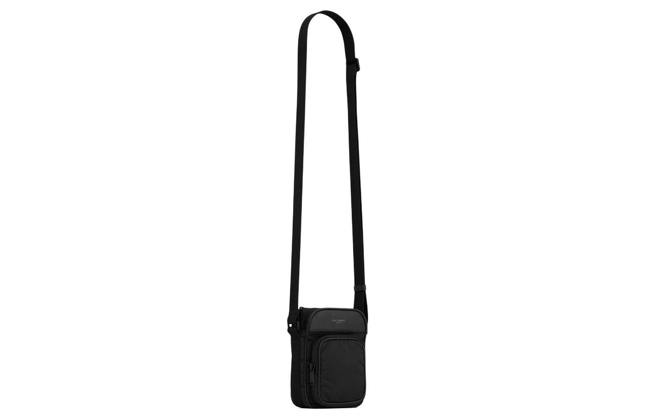 SAINT LAURENT City Nylon Camera Bag, Crossbody Bag, Shoulder Bag Mini Men's Black
