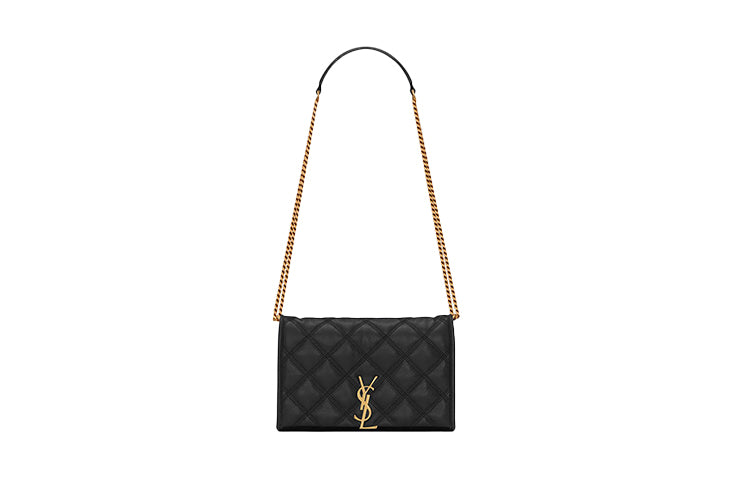 SAINT LAURENT Lambskin Wallet, Crossbody Bag, Shoulder Bag Women's Black