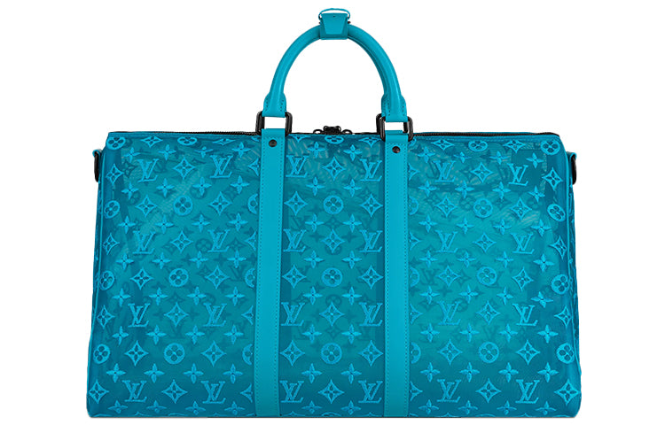 LOUIS VUITTON Keepall Triangle Monogram Mesh 50 Turquoise