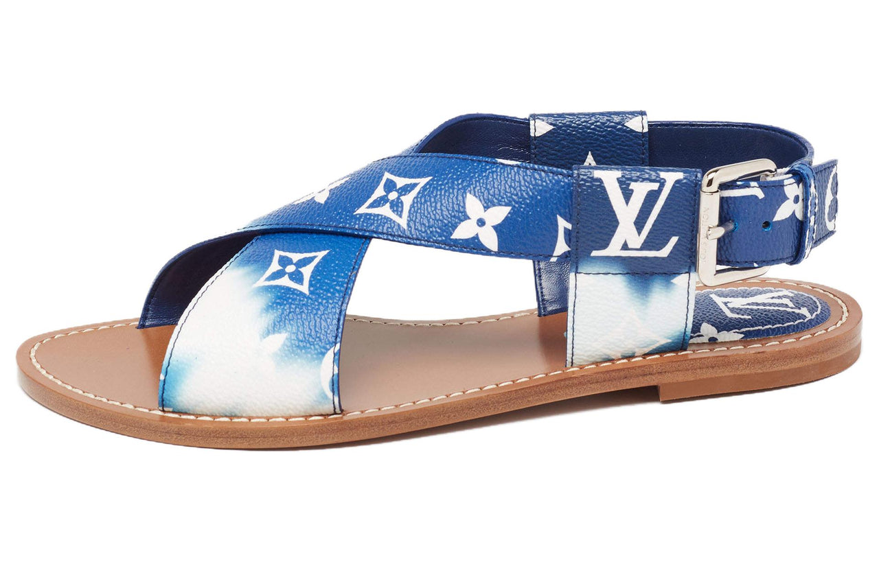 LOUIS VUITTON Palma Monogram Beach Sandals Women's Blue