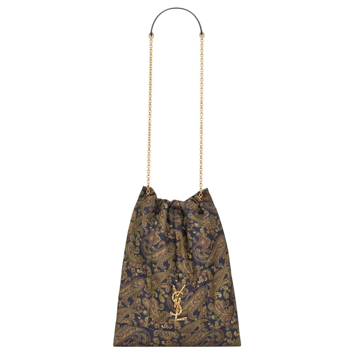 SAINT LAURENT Jamie Silk Shoulder Bag Unisex Marine Blue & Multicolor