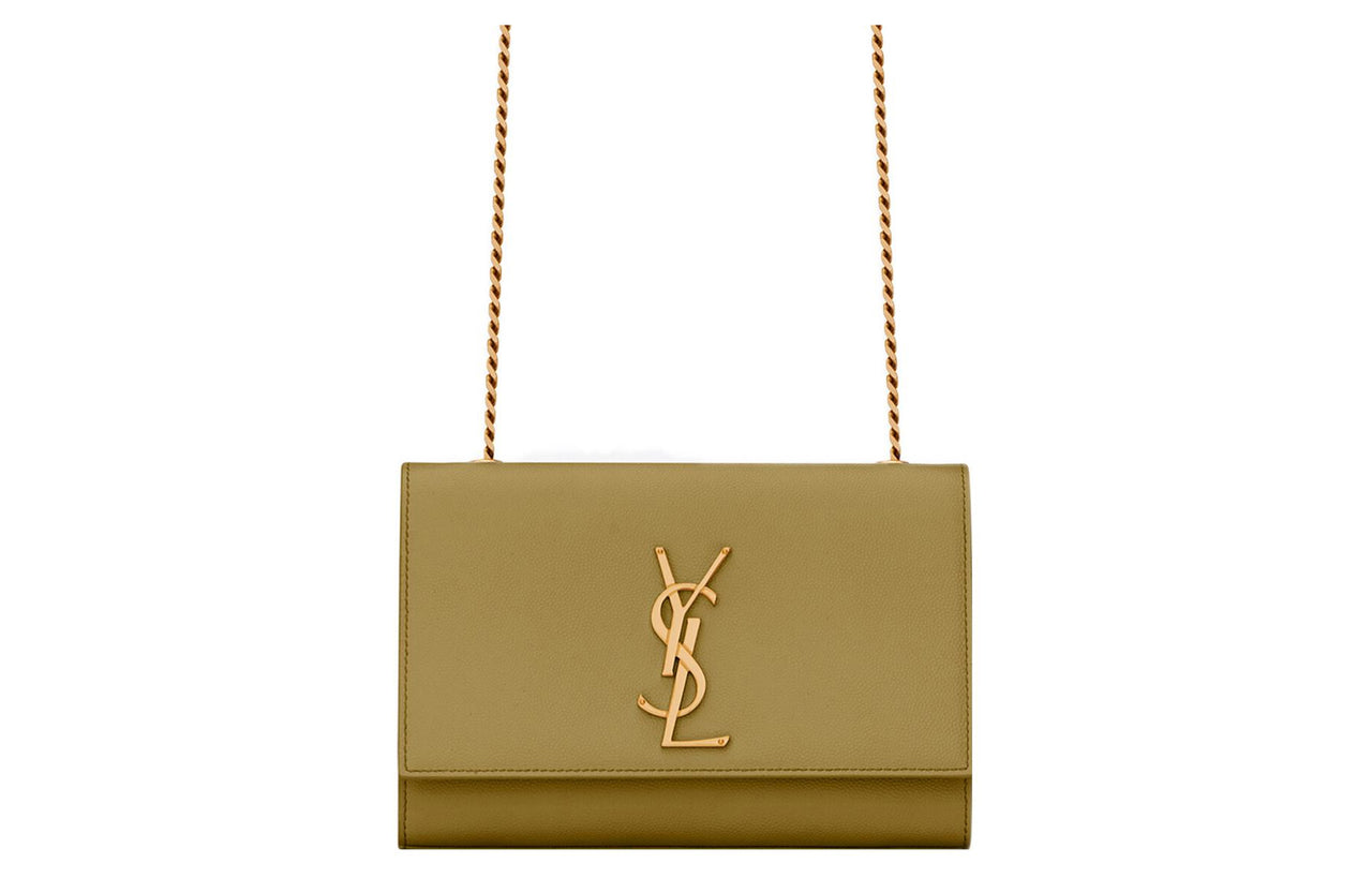 SAINT LAURENT KATE Cow Leather Small Square Bag, Crossbody Bag, Shoulder Bag Women's Light Umber