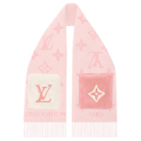 LOUIS VUITTON Cashmere Knit Scarves Unisex Pink