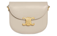 CELINE Besace Cow Leather Portable Crossbody Bag Shoulder Bag Women's Light Stone Color