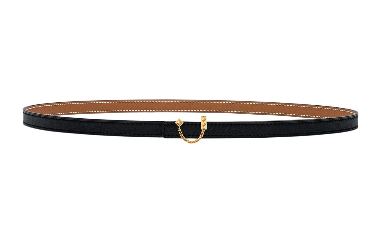 HERMES Leather Belts Women's Black/Brown