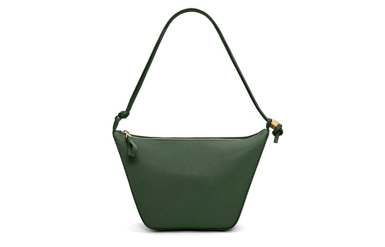 LOEWE Hammock Hobo Cow Leather Hobo Bag, Portable Crossbody Bag, Shoulder Bag Women's Dark Green
