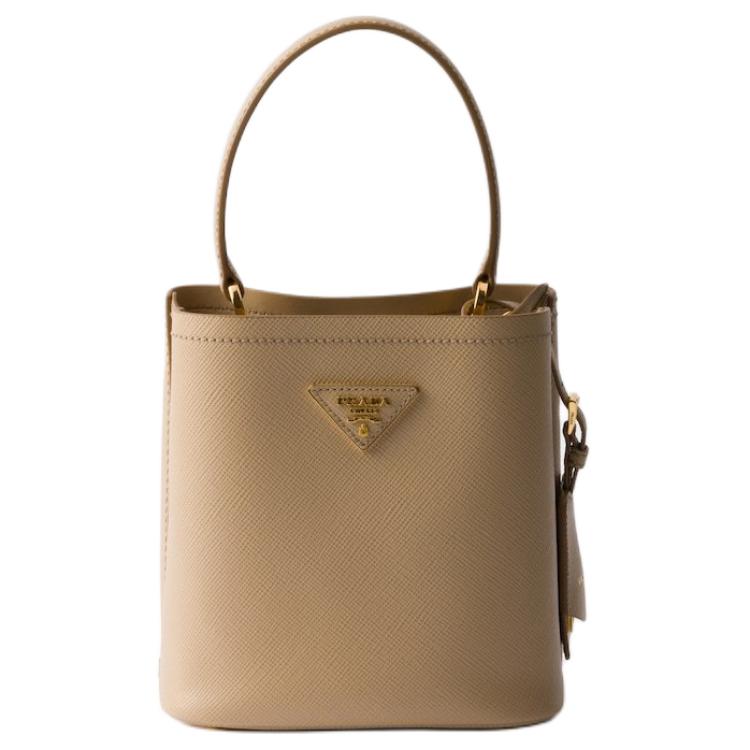 PRADA Prada Saffiano Calfskin Shoulder Bag Crossbody Bag Handbag Mini Women's Sandy Beige