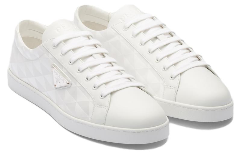 PRADA Prax 01 Sneakers Re Nylon Brushed Leather White