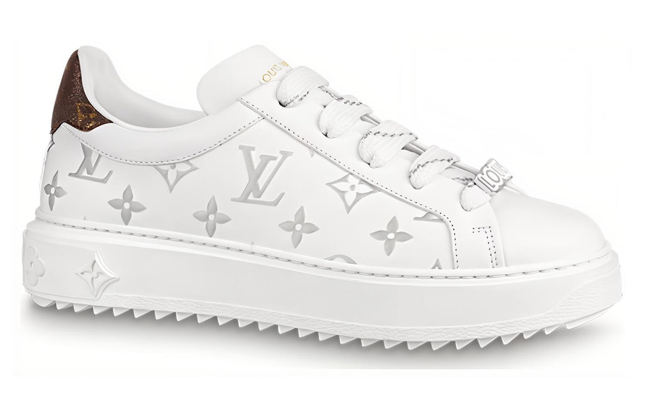 LOUIS VUITTON Time Out Sneakers 'White With Silver Monogram' Women's