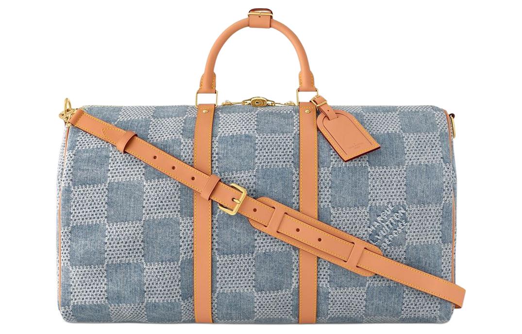 LOUIS VUITTON Keepall Canvas With Leather Trim Monkey Bag Canvas Bag One Shoulder Crossbody Portable Travel Bag Men's