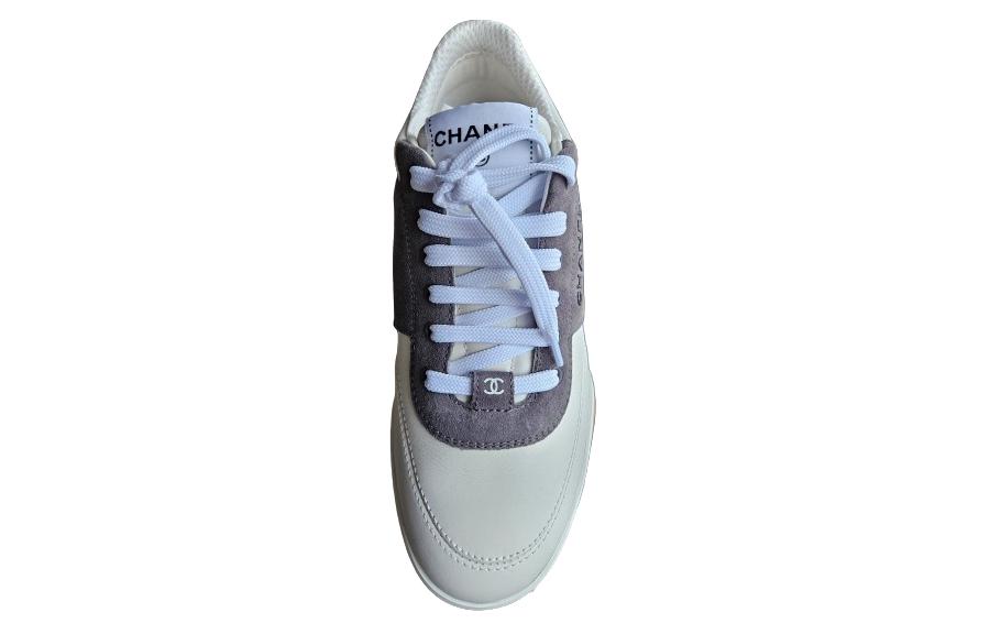 CHANEL Low-Top Skateboard Shoes Women's White Gray