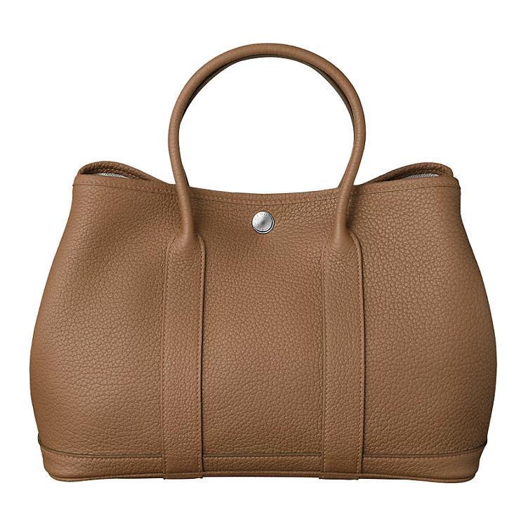 HERMES Garden Party Negonda Calfskin Handbag Women's 3G Alezan Chestnut