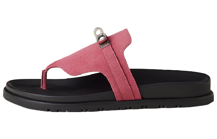 HERMES Kelly Flip Flops Women's Rose Pink