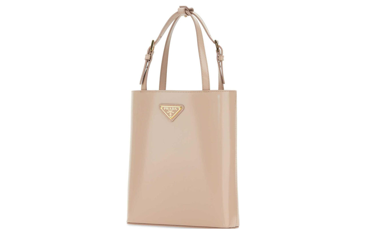 PRADA Leather Tote Bag Shopping Bag Handbag Regular Women's Light Brown