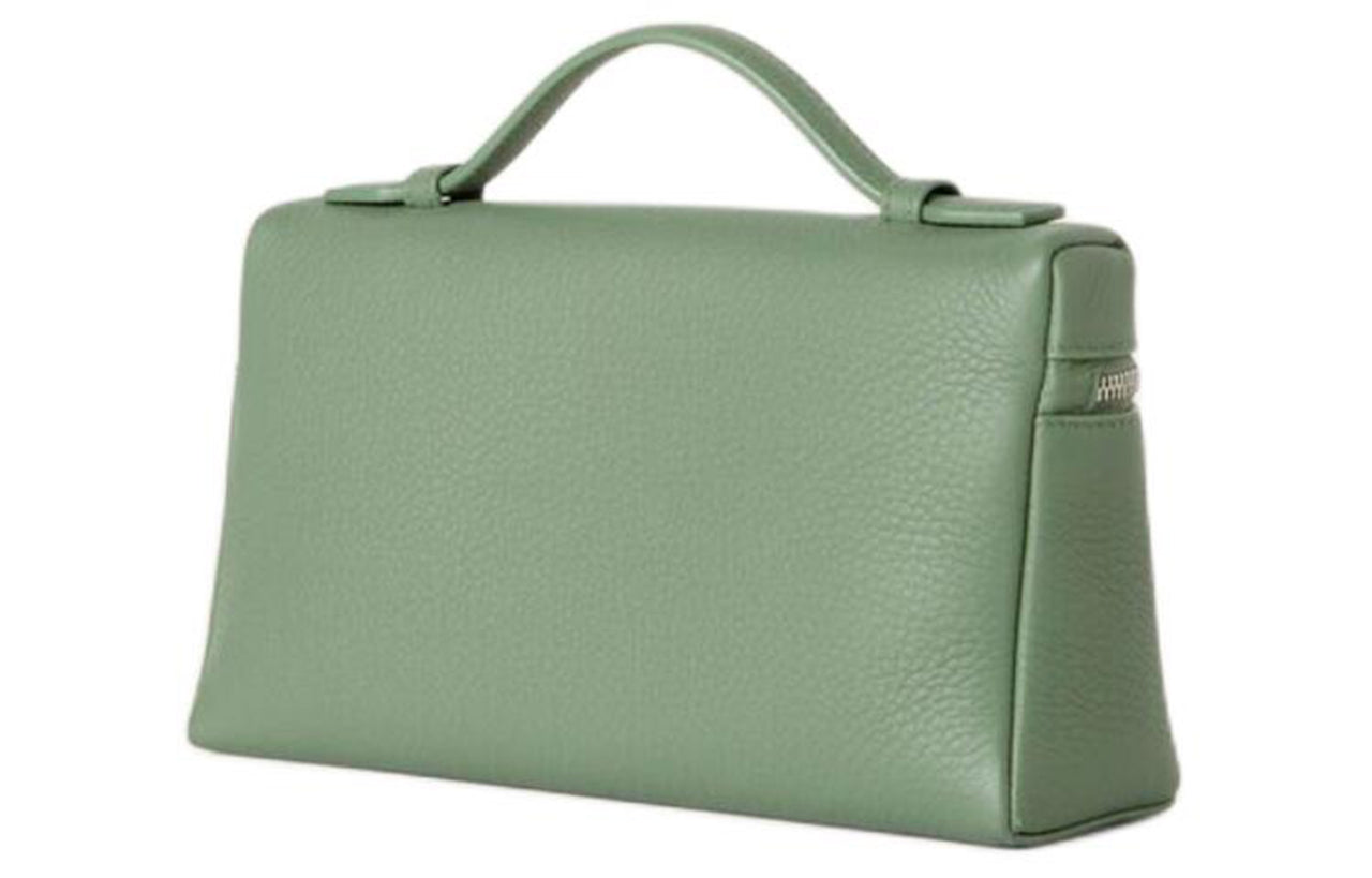 Loro Piana ExtraPocket Leather Small Square Makeup Bag Handbags Shoulder Bags Regular Women's Green