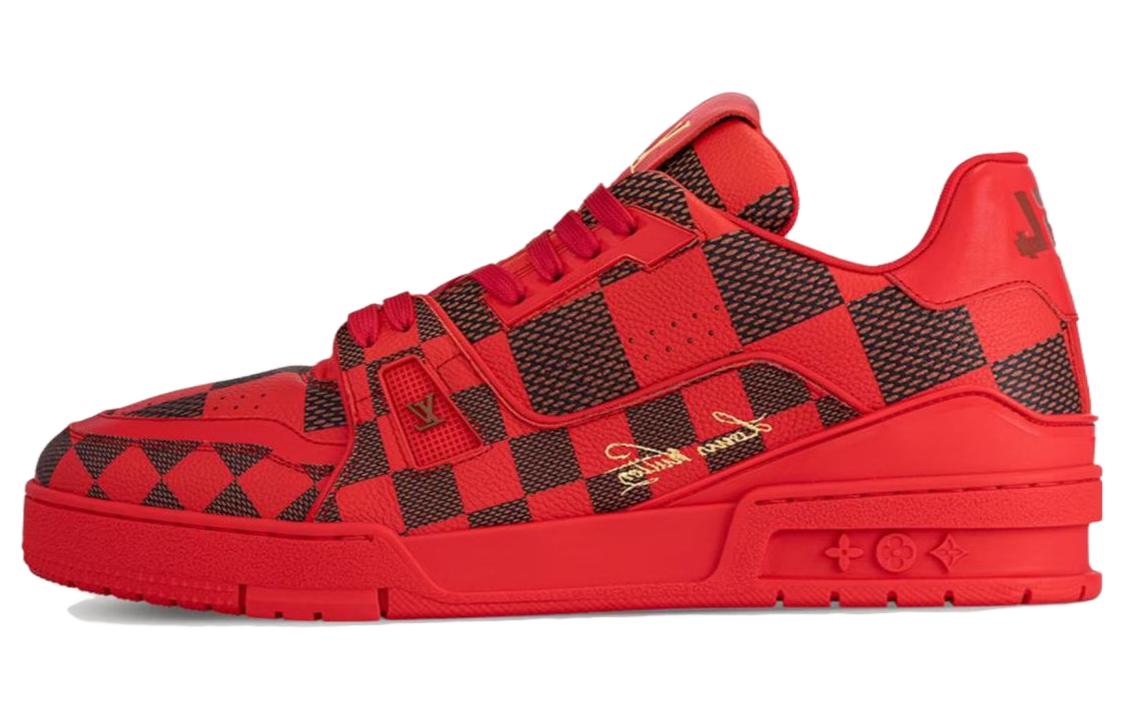 LOUIS VUITTON LV Trainer Sneaker Damier Pop Red