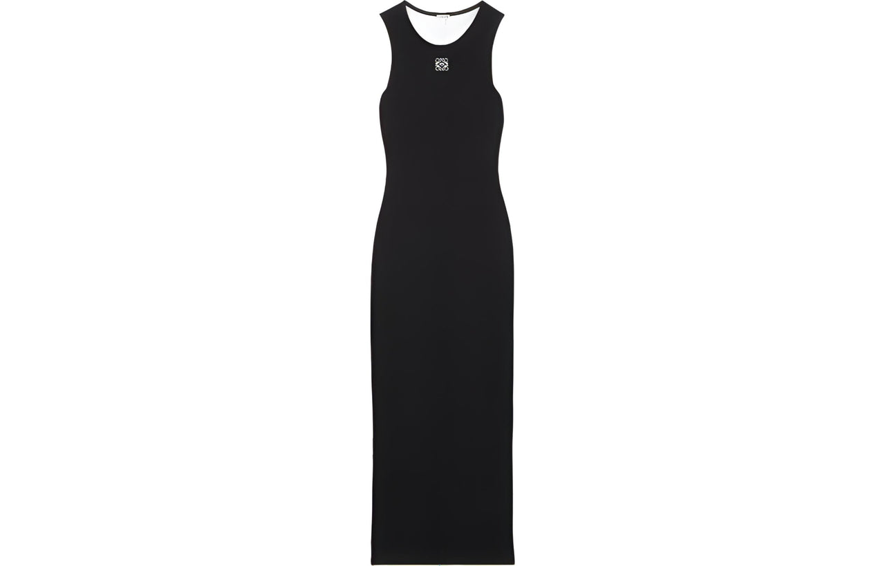 LOEWE Anagram Cotton Tank Dress Black
