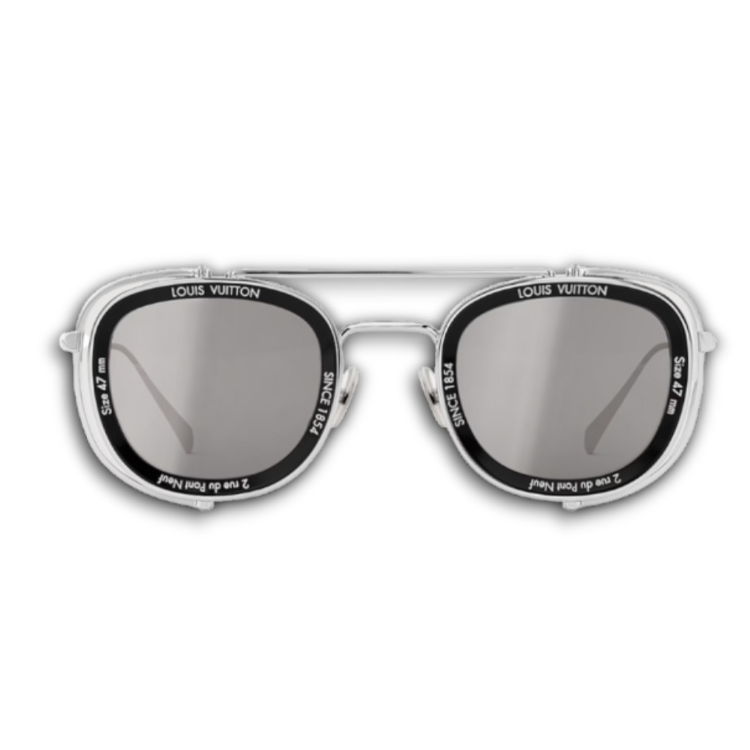 LOUIS VUITTON Titanium Aviator Sunglasses Men's Silver