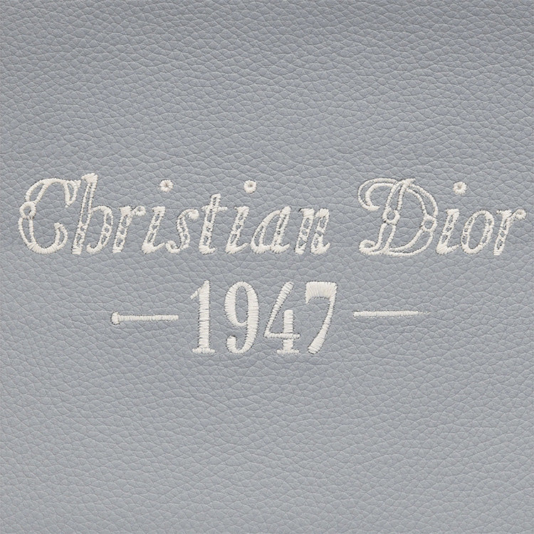 DIOR Grained Calfskin Coin Purse Money Clip Portable Storage Bag Clutch Men's Gray