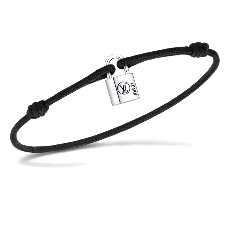 LOUIS VUITTON Sterling Silver, Recycled Polyester Bracelets Men's Black