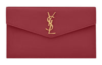 SAINT LAURENT UPTOWN Cow Leather Envelope Bag, Clutch Trumpets Women's Red