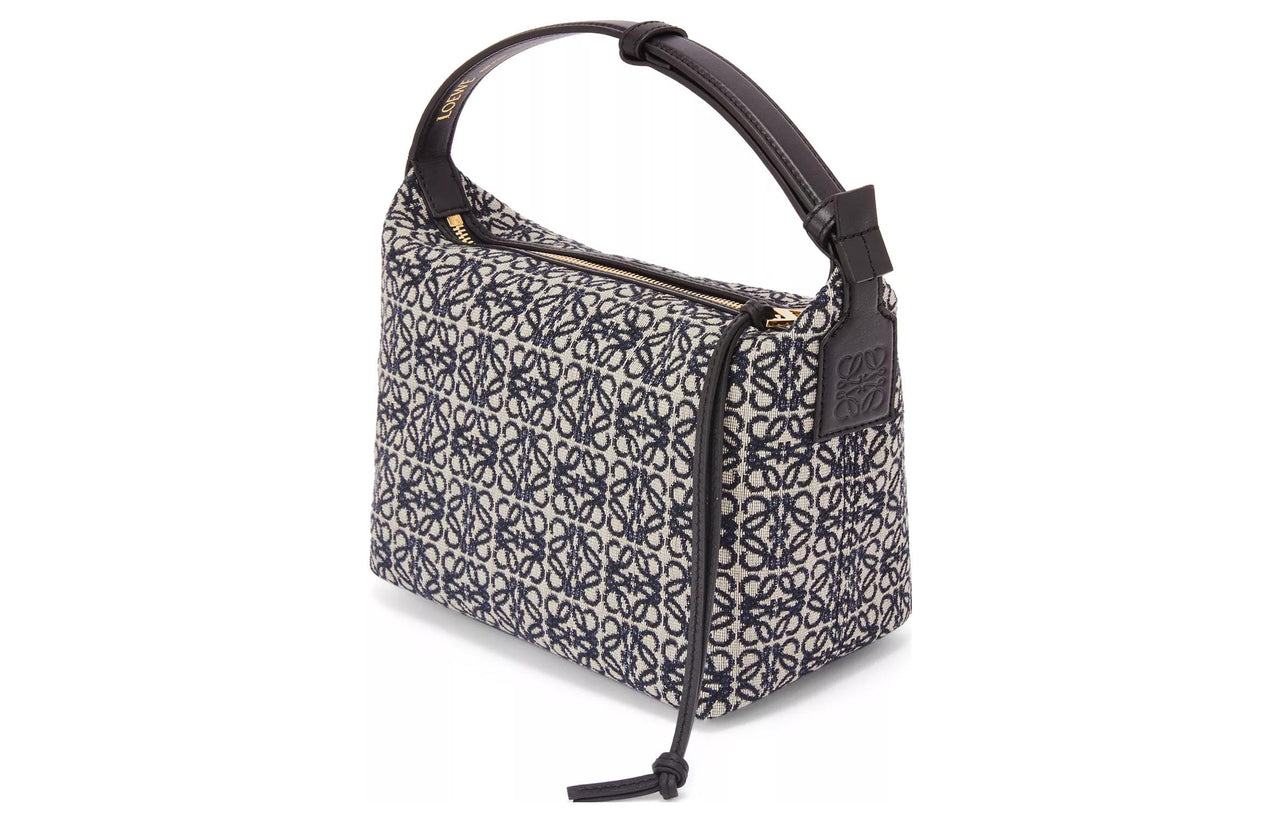 LOEWE Cubi Bag Small Anagram Jacquard Navy/Black