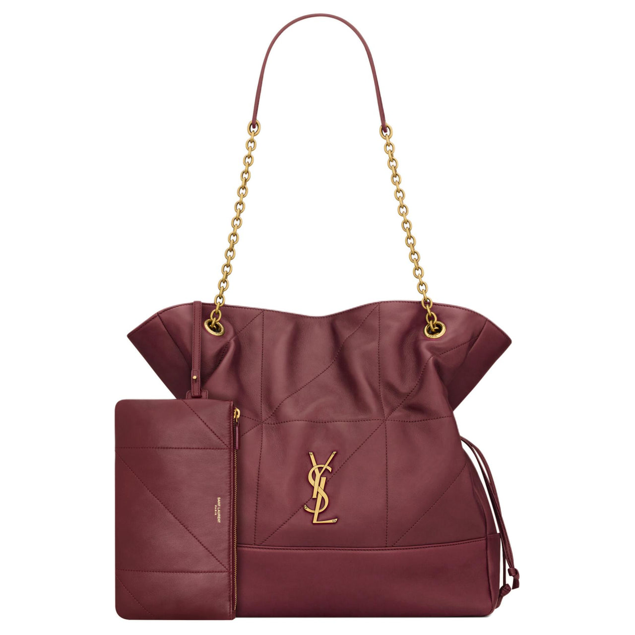 SAINT LAURENT Jamie Lambskin Tote Bag Shopping Bag Shoulder Bags Women's Bordeaux Red