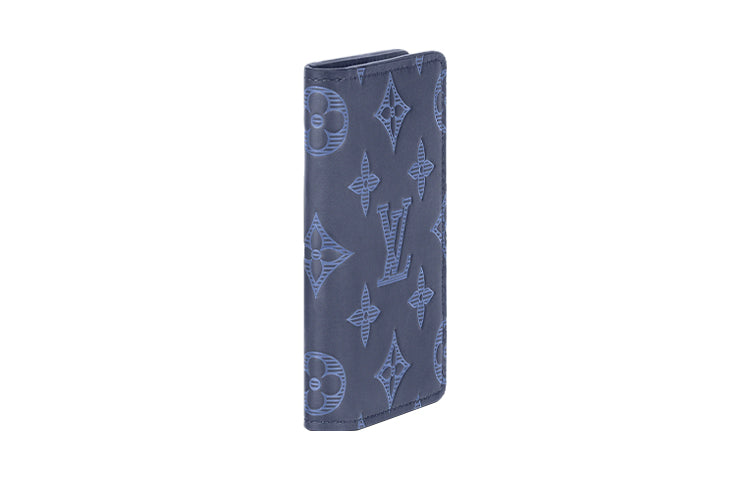 LOUIS VUITTON Pocket Organizer Monogram Shadow Navy Blue
