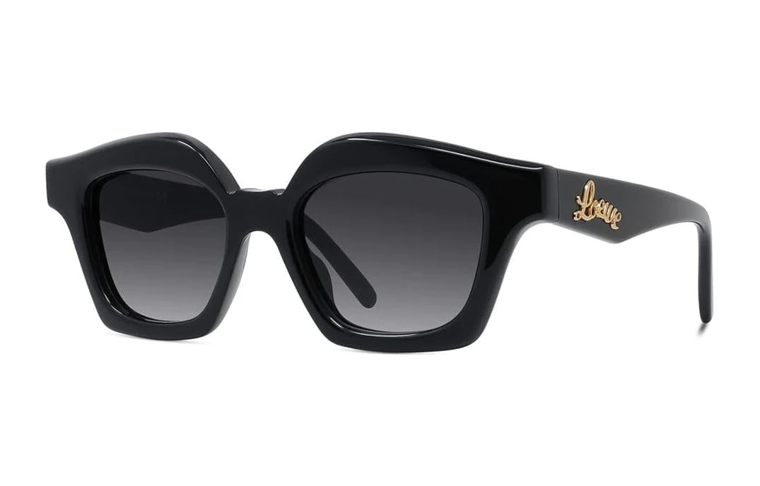 LOEWE Acetate Irregular Shape Sunglasses Women's Black