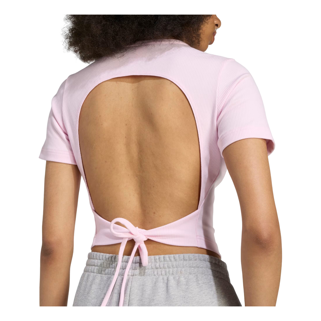 (WMNS) adidas Campus 2000 Back Cut Out Rib T-Shirt 'Clear Pink' KE3737