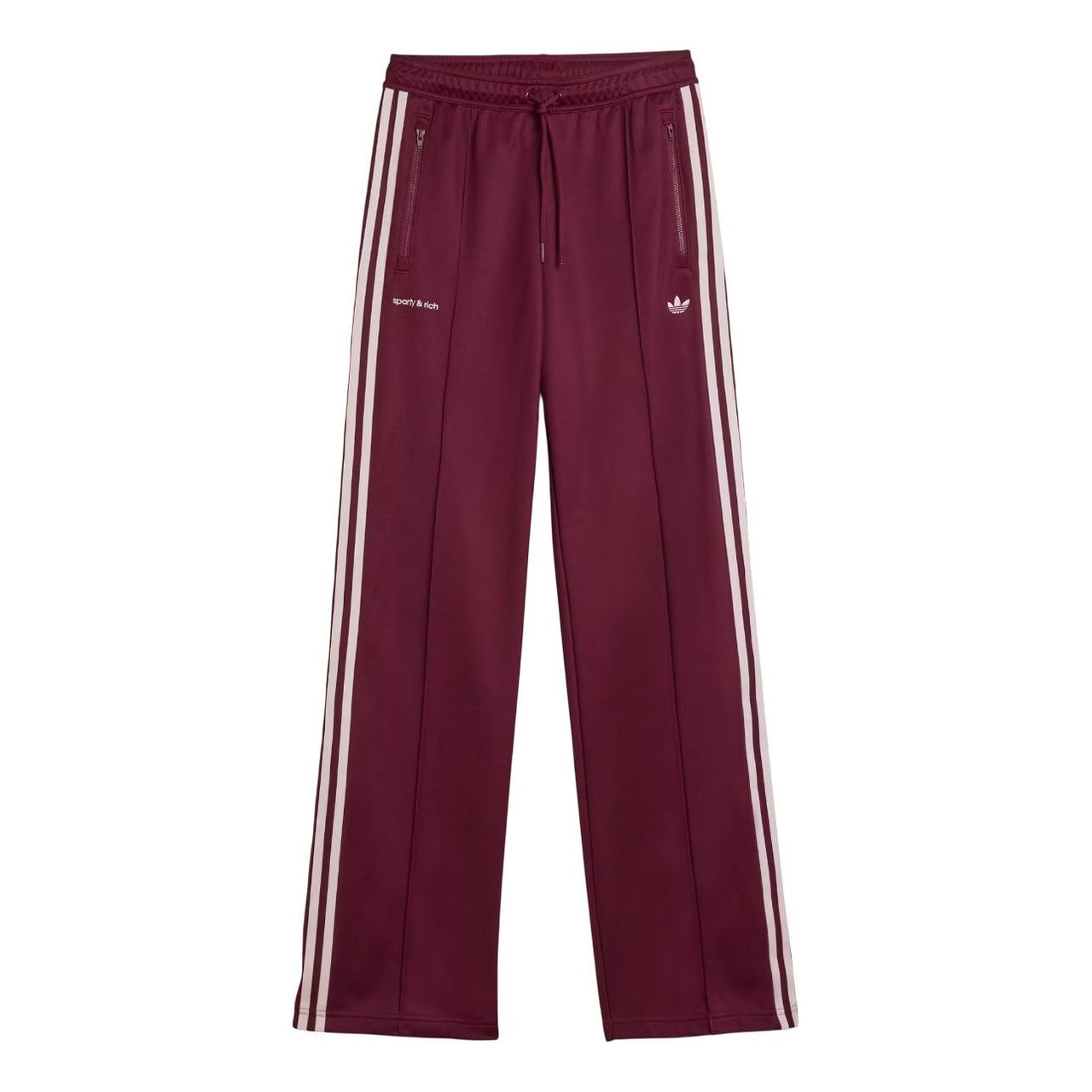 (WMNS) adidas x Sporty & Rich Trackpants Asia Sizing 'Maroon' JN5324